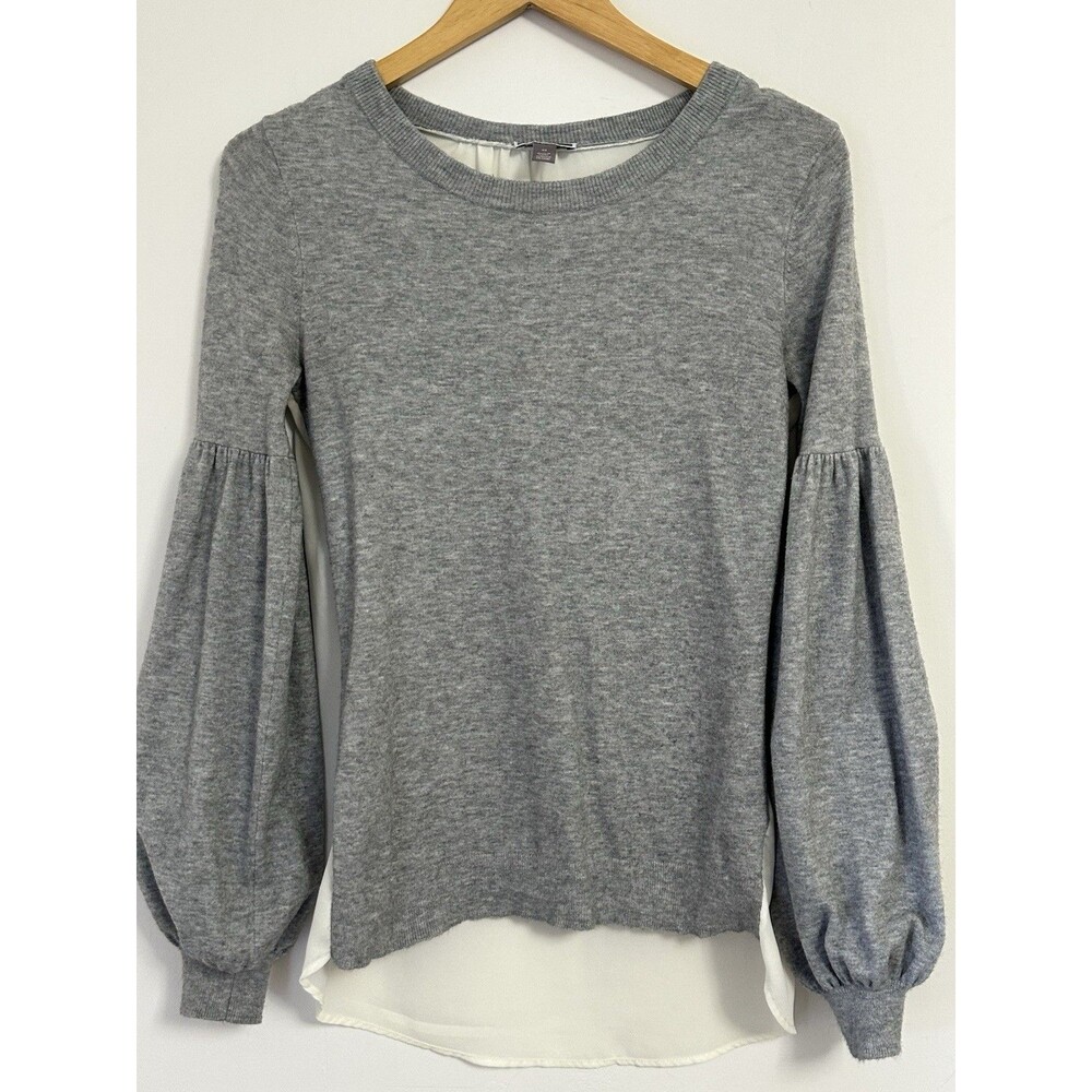 Chelsea 28 Juliette Sleeve Sweater Gray With Silky Back Cream